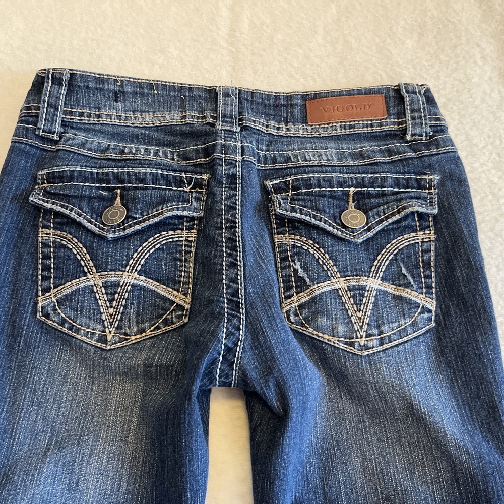 Vigold Jeans Womens 3/4 27 Low Rise Skinny Leg Dark Wash Blue Denim Juniors
